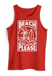 Neverless Tanktop Herren Beach Please Surfing Surfboard Wave Sommer Rot/Orange