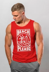 Neverless Tanktop Herren Beach Please Surfing Surfboard Wave Sommer Rot/Orange