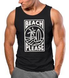 Neverless Tanktop Herren Beach Please Surfing Surfboard Wave Sommer Schwarz/Weiß/Rosa/Orange/Hellblau