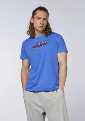 Chiemsee Print-Shirt T-Shirt im Label-Look Blau