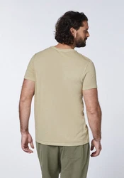 Chiemsee Print-Shirt T-Shirt im Label-Look Khaki/Dunkelgrün/Braun/Beige
