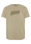 Chiemsee Print-Shirt T-Shirt im Label-Look Khaki/Dunkelgrün/Braun/Beige