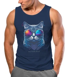 Neverless Tanktop Herren Sommer Style Fashion Streetstyle Dunkelblau/Blau/Hellblau/Schwarz