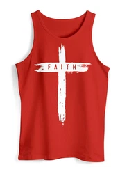 Neverless Tanktop Herren Trend-Motiv Cross Faith Rot/Lila