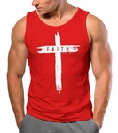 Neverless Tanktop Herren Trend-Motiv Cross Faith Rot/Lila