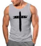 Neverless Tanktop Herren Trend-Motiv Cross Faith Hellgrau/Dunkelgrau/Schwarz/Grau