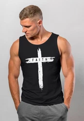 Neverless Tanktop Herren Trend-Motiv Cross Faith Schwarz/Lila