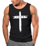 Neverless Tanktop Herren Trend-Motiv Cross Faith Schwarz/Lila