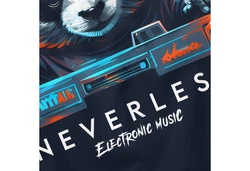 Neverless Tanktop Herren Panda Motiv Musik Techno Dunkelblau/Braun