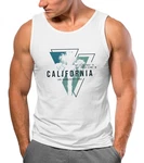 Neverless Herren Tank-Top California Los Angeles Surfing Motiv Weiß/Dunkelgrün