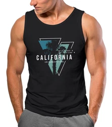 Neverless Herren Tank-Top California Los Angeles Surfing Motiv Schwarz/Dunkelgrün