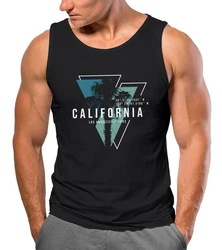 Neverless Herren Tank-Top California Los Angeles Surfing Motiv Schwarz/Dunkelgrün