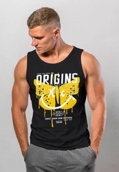 Neverless Tanktop Herren Aufdruck Butterfly Smile Make your own Gelb/Dunkelgrau/Lila