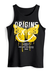 Neverless Tanktop Herren Aufdruck Butterfly Smile Make your own Gelb/Dunkelgrau/Lila