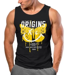 Neverless Tanktop Herren Aufdruck Butterfly Smile Make your own Gelb/Dunkelgrau/Lila
