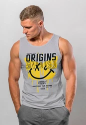 Neverless Tanktop Herren Aufdruck Butterfly Smile Make your own Hellgrau/Orange/Grau/Silber/Gelb