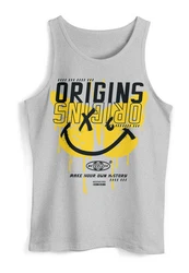 Neverless Tanktop Herren Aufdruck Butterfly Smile Make your own Hellgrau/Orange/Grau/Silber/Gelb
