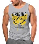 Neverless Tanktop Herren Aufdruck Butterfly Smile Make your own Hellgrau/Orange/Grau/Silber/Gelb