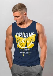 Neverless Tanktop Herren Aufdruck Butterfly Smile Make your own Dunkelblau