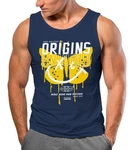 Neverless Tanktop Herren Aufdruck Butterfly Smile Make your own Dunkelblau