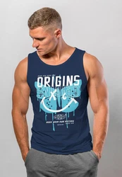 Neverless Tanktop Herren Aufdruck Butterfly Smile Make your own Dunkelblau/Blau