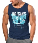 Neverless Tanktop Herren Aufdruck Butterfly Smile Make your own Dunkelblau/Blau