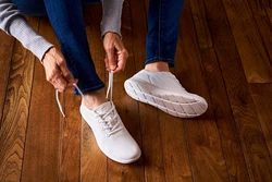 merinos Herren Lace-Up Sportschuhe Sneaker Weiß/Creme