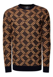 Rusty Neal Strickpullover Orange/Schwarz/Braun/Rot