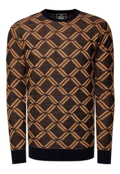 Rusty Neal Strickpullover Orange/Schwarz/Braun/Rot