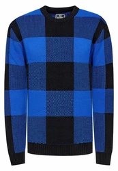 Rusty Neal Strickpullover Blau/Hellblau/Schwarz