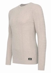 Rusty Neal Strickpullover Beige/Khaki/Dunkelblau
