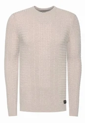 Rusty Neal Strickpullover Beige/Khaki/Dunkelblau