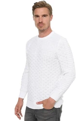 Rusty Neal Strickpullover Weiß/Creme/Grau