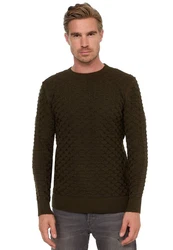 Rusty Neal Strickpullover Dunkelgrün/Khaki