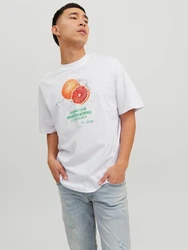 Jack & Jones Kurzarmshirt JORGROCERY TEE SS CREW NECK Orange