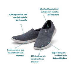 merinos Bequeme Turnschuhe Sneaker für Herren 