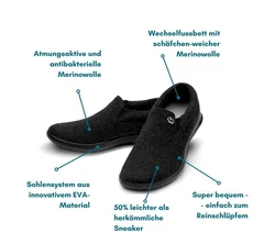 merinos Bequeme Turnschuhe Sneaker für Herren 