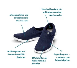 merinos Bequeme Turnschuhe Sneaker für Herren 