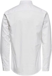 ONLY & SONS Langarmhemd NEIL LIFE ORGANIC OXFORD Weiß/Grau/Creme