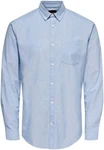 ONLY & SONS Langarmhemd NEIL LIFE ORGANIC OXFORD Hellblau/Blau