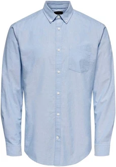 ONLY & SONS Langarmhemd NEIL LIFE ORGANIC OXFORD Hellblau/Blau ONLY & SONS Langarmhemd NEIL LIFE ORGANIC OXFORD Hellblau/Blau