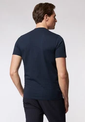 Roy Robson Longshirt Rippkragen Dunkelblau