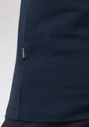 Roy Robson Longshirt Rippkragen Dunkelblau
