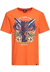 KingKerosin Print-Shirt Tiki Surf Shop Orange