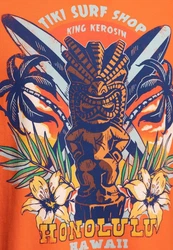 KingKerosin Print-Shirt Tiki Surf Shop Orange