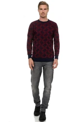 Rusty Neal Strickpullover Dunkelrot/Bordeaux/Lila/Rot