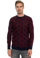 Rusty Neal Strickpullover Dunkelrot/Bordeaux/Lila/Rot
