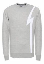 Rusty Neal Strickpullover Grau/Hellgrau/Silber