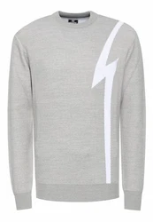 Rusty Neal Strickpullover Grau/Hellgrau/Silber