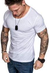 Amaci&Sons T-Shirt LANCASTER Basic Crew Neck Weiß/Creme/Hellblau/Grau/Schwarz